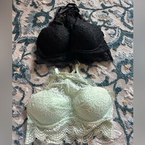 Victoria’s Secret pink bralette bundle includes 2 lace bras size XS (AA-B)